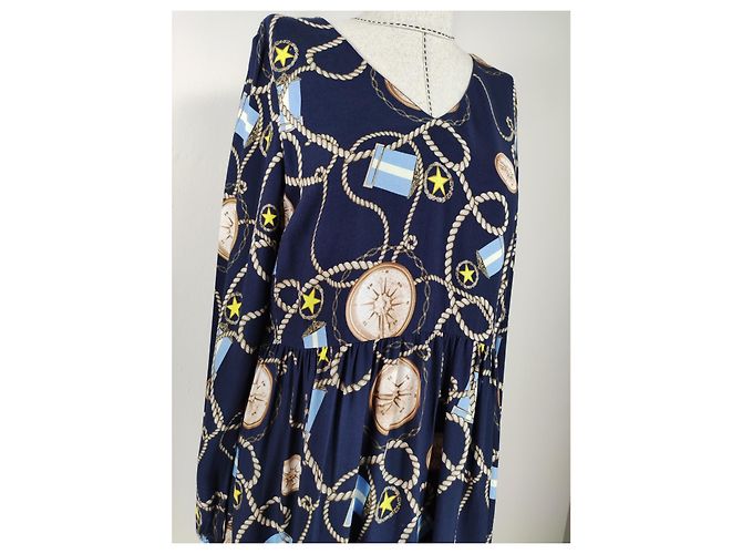Autre Marque Vestido estampado de viscosa índigo Rich & Royal Azul - vista 2