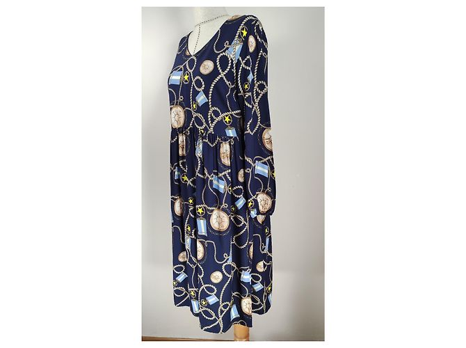 Autre Marque Vestido estampado de viscosa índigo Rich & Royal Azul - vista 3