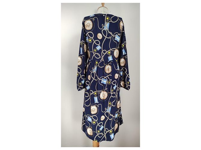 Autre Marque Vestido estampado de viscosa índigo Rich & Royal Azul - vista 4