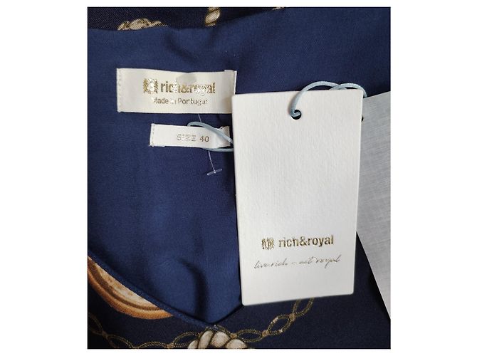 Autre Marque Vestido estampado de viscosa índigo Rich & Royal Azul - vista 5
