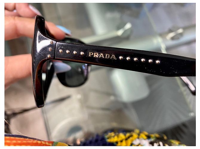 Prada Sonnenbrille Stroh Schwarz - Ansicht 4