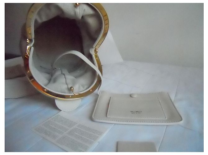 Borsa a mano in vera pelle MAX MARA Bianco sporco - vista 10