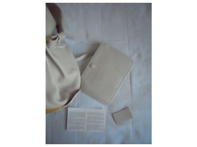 Borsa a mano in vera pelle MAX MARA Bianco sporco - vista 11