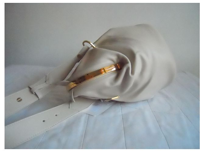 Borsa a mano in vera pelle MAX MARA Bianco sporco - vista 12