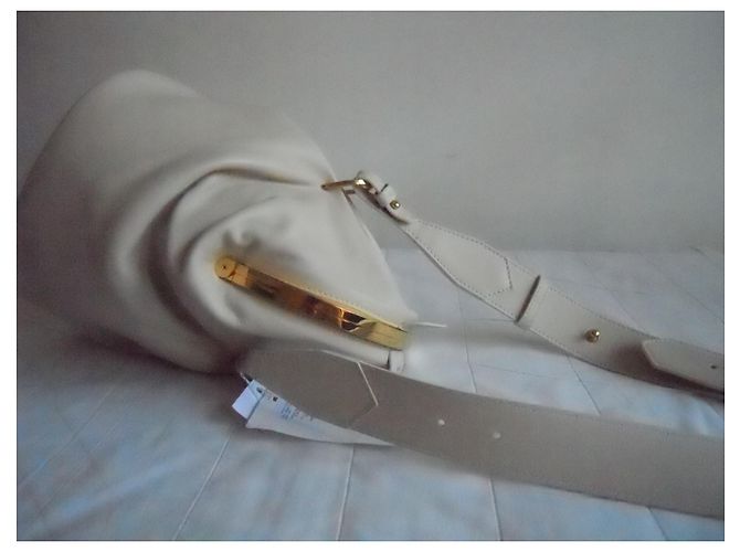 Borsa a mano in vera pelle MAX MARA Bianco sporco - vista 13