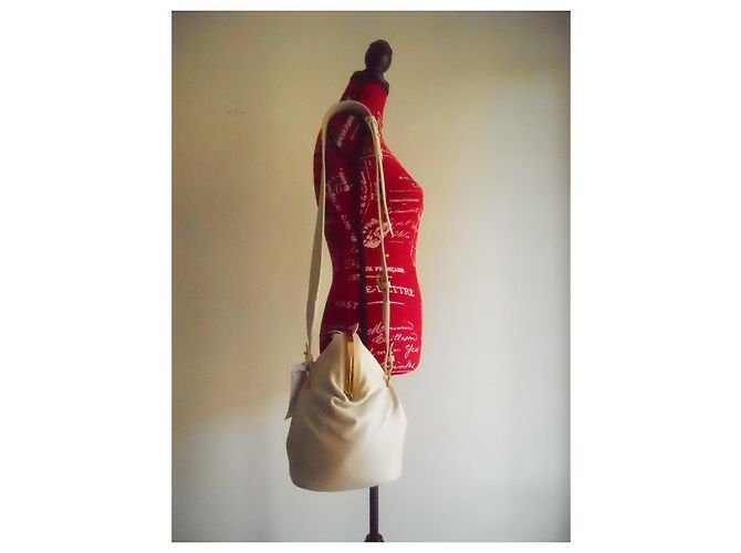 Borsa a mano in vera pelle MAX MARA Bianco sporco - vista 14