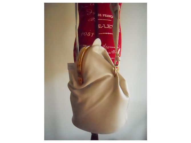 Borsa a mano in vera pelle MAX MARA Bianco sporco - vista 15