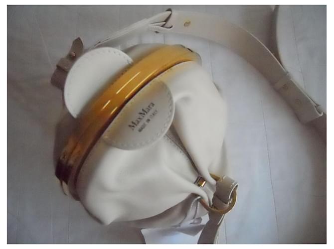 Borsa a mano in vera pelle MAX MARA Bianco sporco - vista 2