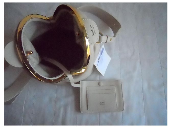Borsa a mano in vera pelle MAX MARA Bianco sporco - vista 6