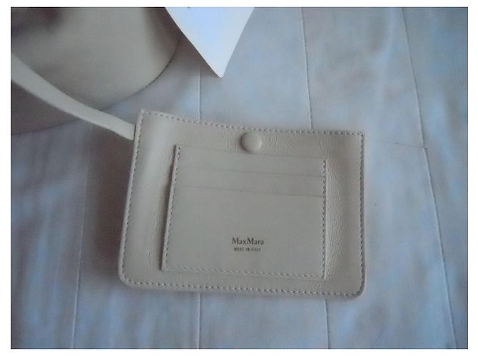 Borsa a mano in vera pelle MAX MARA Bianco sporco - vista 7