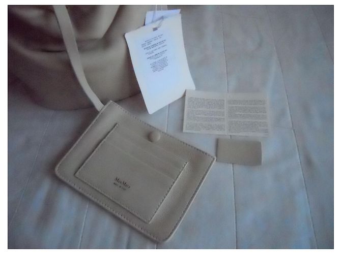 Borsa a mano in vera pelle MAX MARA Bianco sporco - vista 9