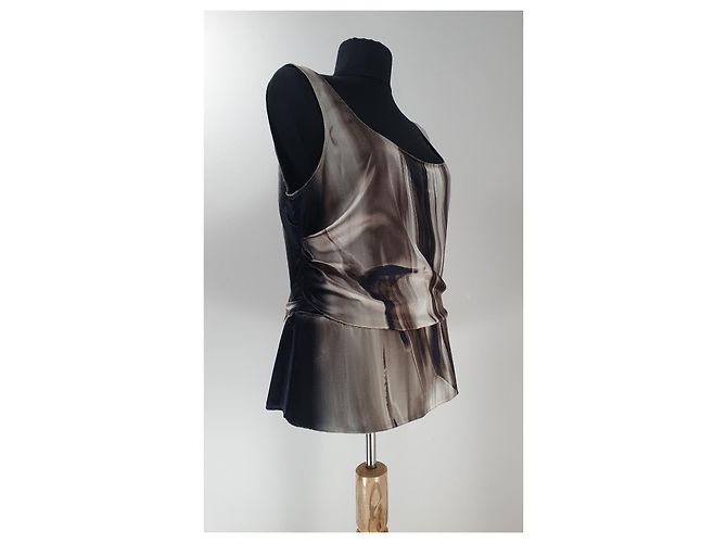 Top sin mangas de seda Elie Tahari Multicolor - vista 2