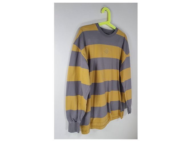 Autre Marque T-shirt a maniche lunghe Han Kjobenhavn Box LS Tee in cotone Multicolore Grigio Giallo - vista 2
