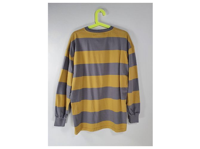 Autre Marque T-shirt a maniche lunghe Han Kjobenhavn Box LS Tee in cotone Multicolore Grigio Giallo - vista 4