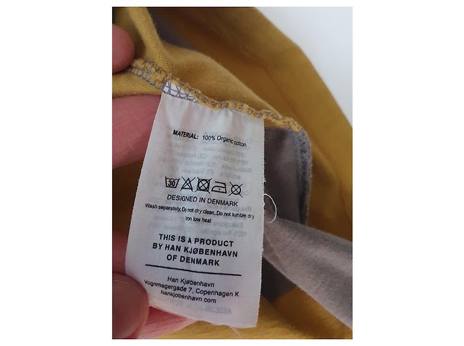 Autre Marque T-shirt a maniche lunghe Han Kjobenhavn Box LS Tee in cotone Multicolore Grigio Giallo - vista 6