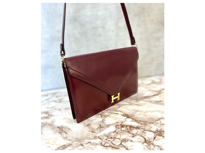 Hermès Hermes Lydie Tasche Bordeaux - Ansicht 6
