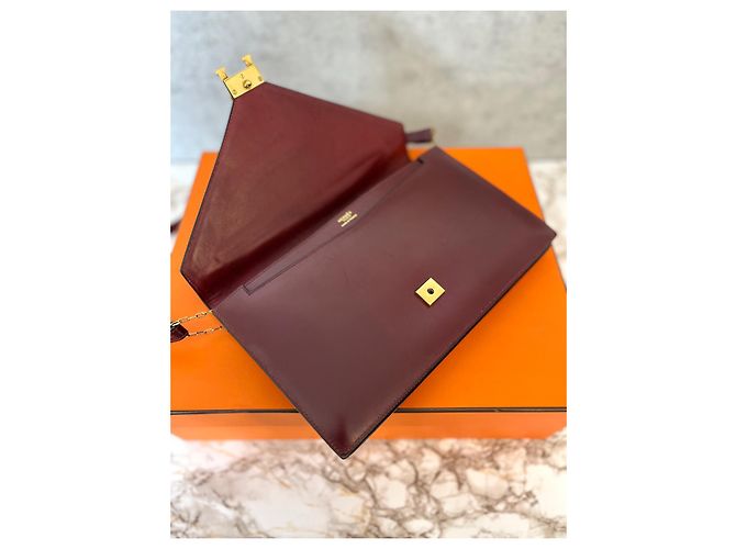 Hermès Hermes Lydie Tasche Bordeaux - Ansicht 8