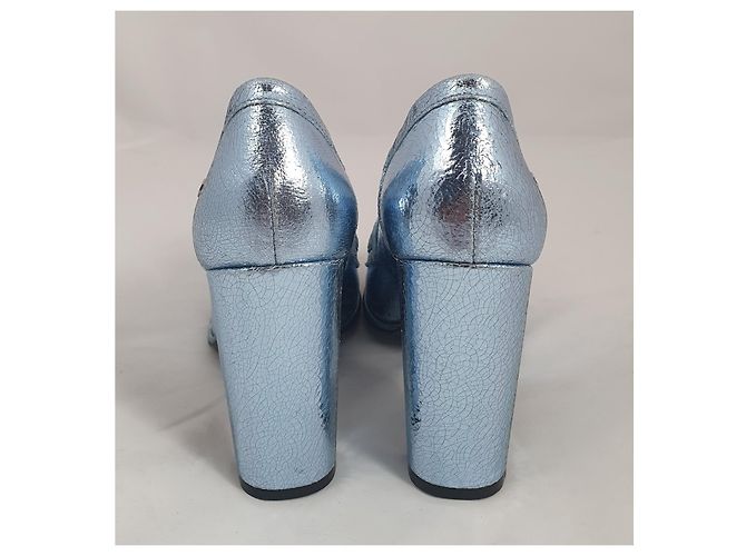 Décolleté Tommy Hilfiger Crackle Metallic Blu Pelle Metallico - vista 5