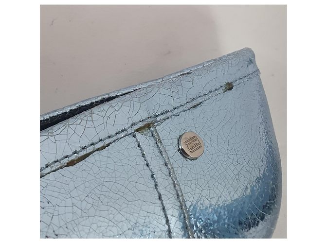 Décolleté Tommy Hilfiger Crackle Metallic Blu Pelle Metallico - vista 6