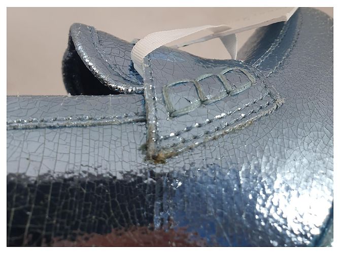 Décolleté Tommy Hilfiger Crackle Metallic Blu Pelle Metallico - vista 7