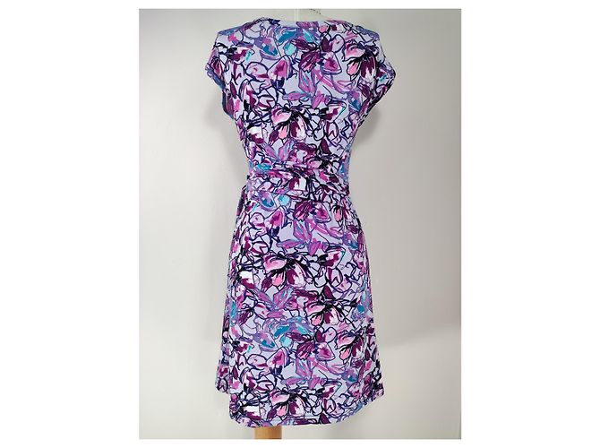 Abito Diane Von Furstenberg in seta viola e rosa Multicolore Porpora - vista 4