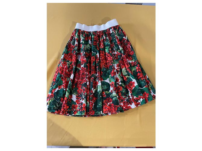 Dolce & Gabbana Midirock mit Blumenmuster Rot Baumwolle - Ansicht 3