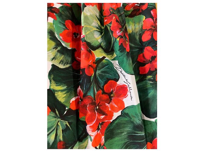 Dolce & Gabbana Midirock mit Blumenmuster Rot Baumwolle - Ansicht 4