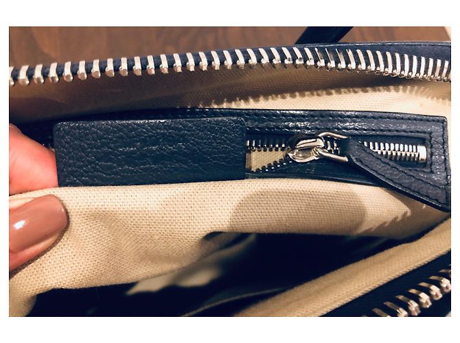 Borsa Givenchy Antigona Blu Navy in pelle di capra - vista 7