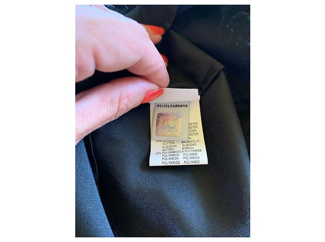 Dolce & Gabbana Schwarzes Taffeta Oberteil mit Spitze - Ansicht 3