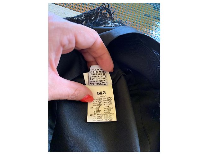 Dolce & Gabbana Schwarzes Taffeta Oberteil mit Spitze - Ansicht 4