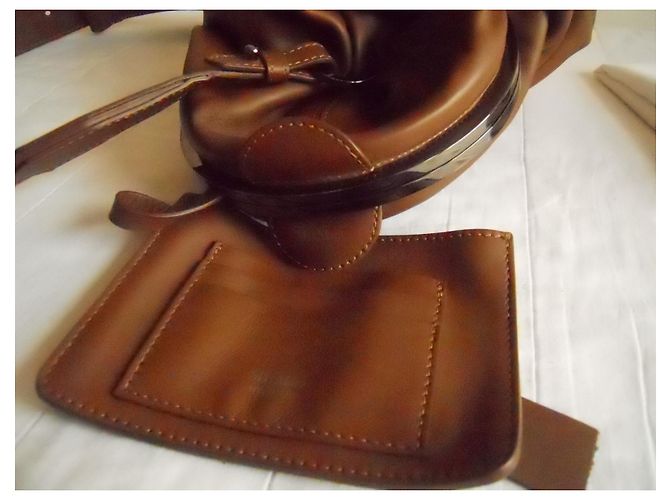 Borsa a mano in vera pelle MAX MARA Cognac - vista 10