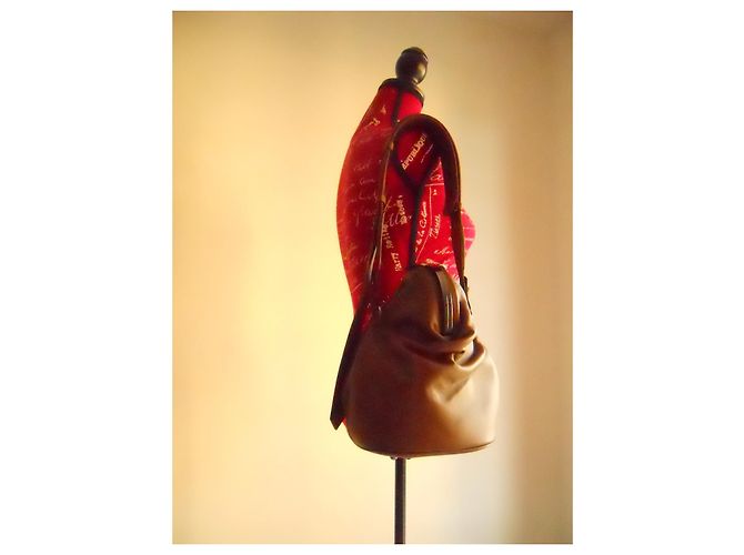 Borsa a mano in vera pelle MAX MARA Cognac - vista 19