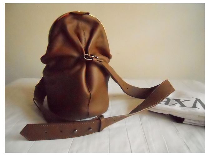 Borsa a mano in vera pelle MAX MARA Cognac - vista 2