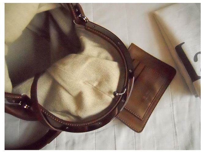 Borsa a mano in vera pelle MAX MARA Cognac - vista 6