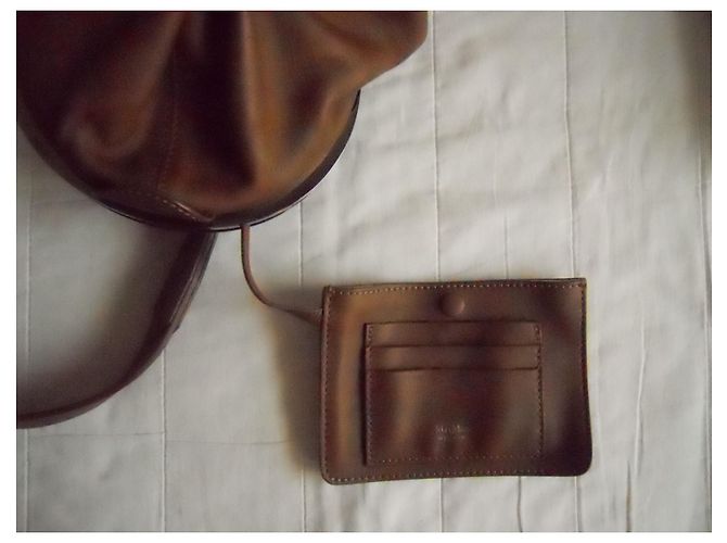 Borsa a mano in vera pelle MAX MARA Cognac - vista 8
