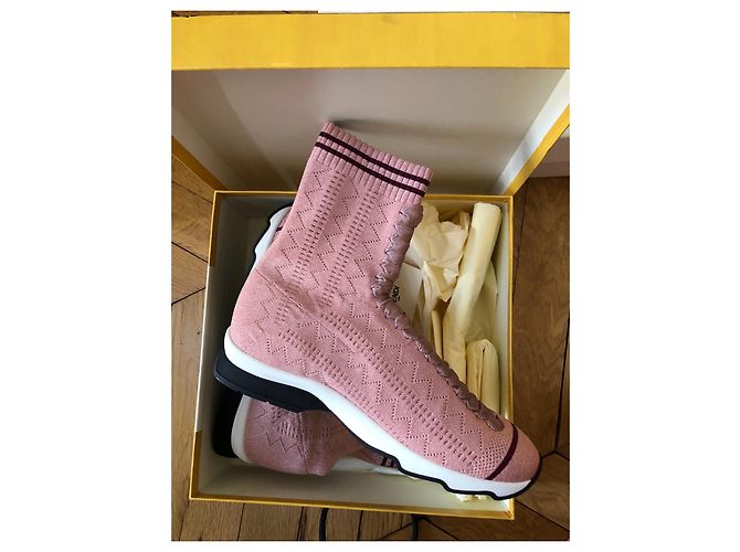 Sneakers alte Fendi Rosa Elastan - vista 2