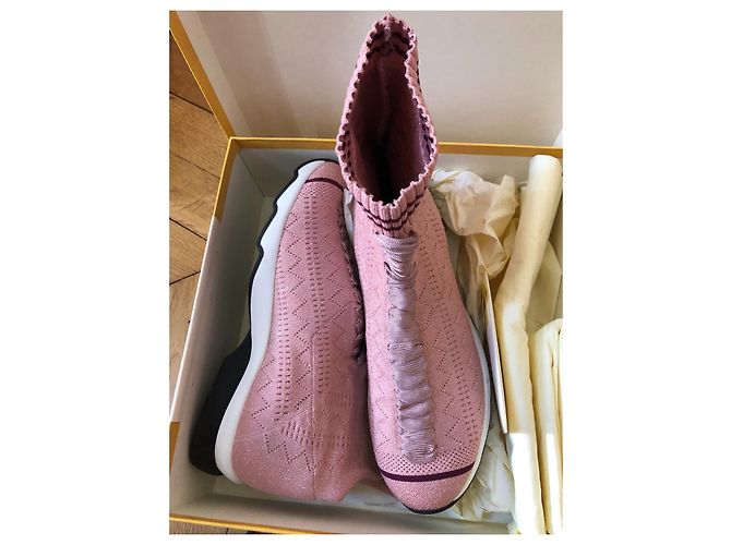 Sneakers alte Fendi Rosa Elastan - vista 3