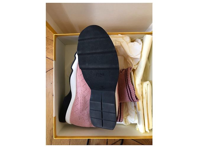 Sneakers alte Fendi Rosa Elastan - vista 4