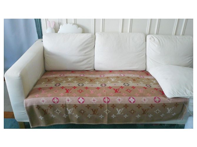 LOUIS VUITTON Plaid cover "Together" nuovo multicolor Beige - vista 9