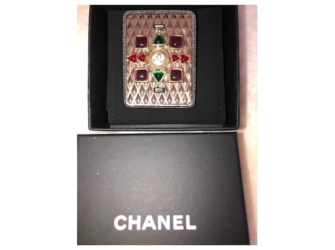 Spilla Chanel con cabochon multicolore - vista 2