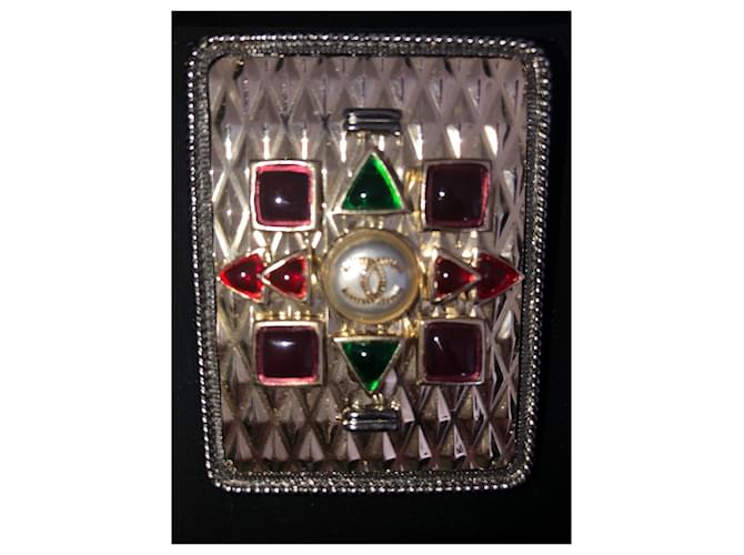Spilla Chanel con cabochon multicolore - vista 3