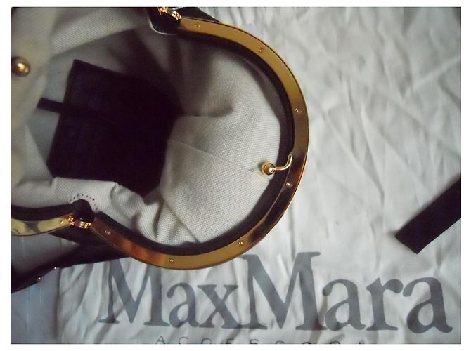 Bolso de cuero auténtico MAX MARA Negro - vista 11