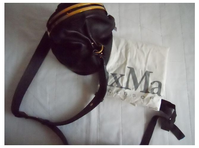 Bolso de cuero auténtico MAX MARA Negro - vista 13