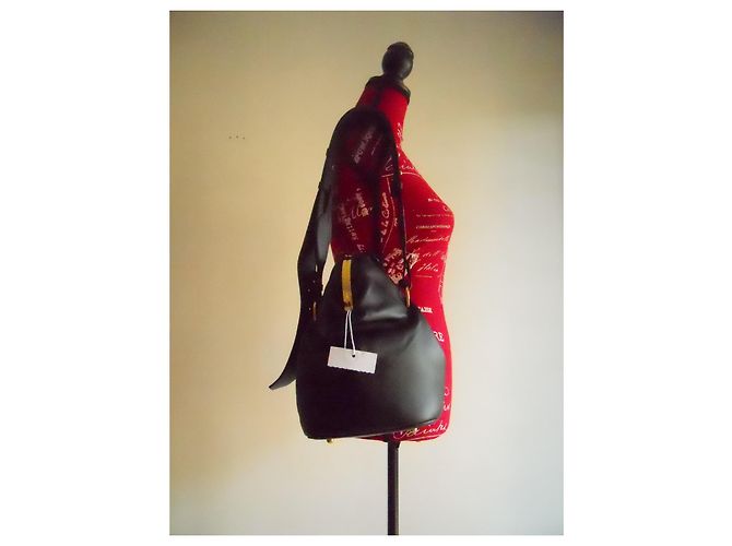 Bolso de cuero auténtico MAX MARA Negro - vista 16