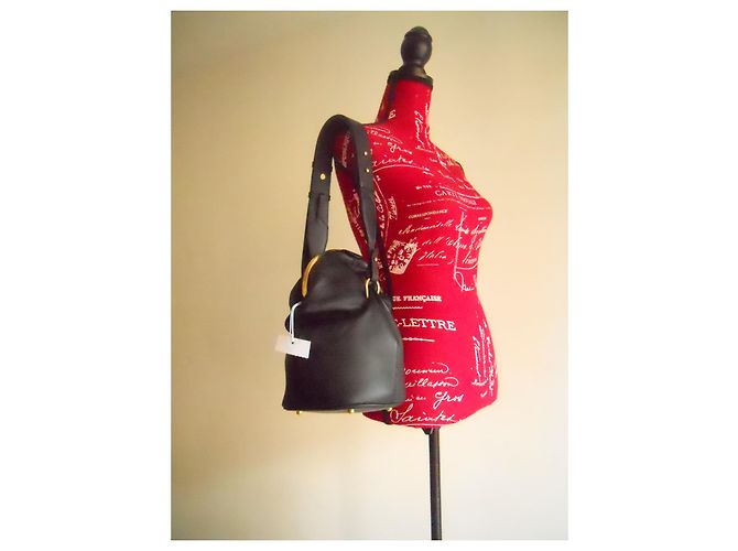 Bolso de cuero auténtico MAX MARA Negro - vista 18