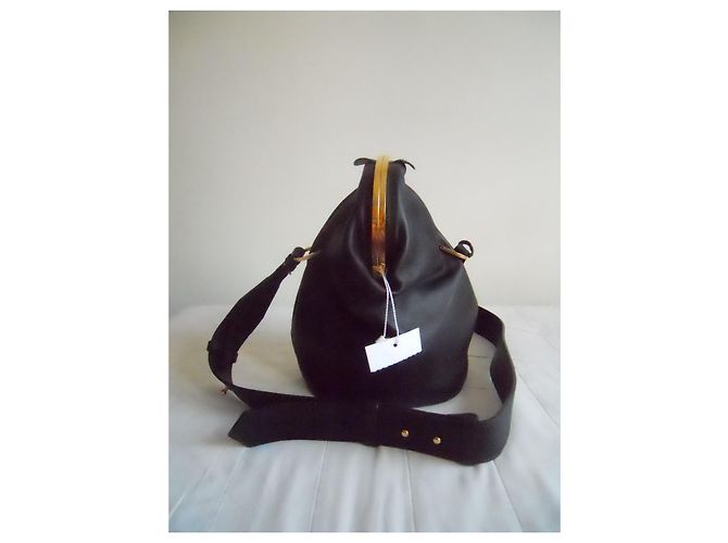Bolso de cuero auténtico MAX MARA Negro - vista 2