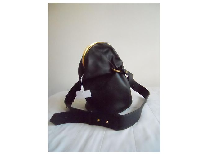 Bolso de cuero auténtico MAX MARA Negro - vista 3