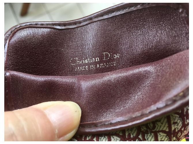 Estuche para gafas Christian Dior antiguo Burdeos - vista 2