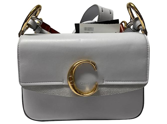 Chloé Mit Chloe C gefütterte Tragetasche aus grauem Leder ref.560378