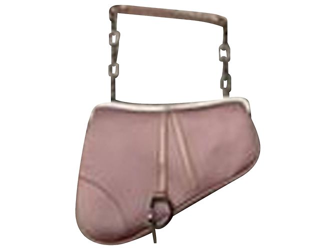 Saddle Mini borsa da sella Dior in raso rosa - vista 10